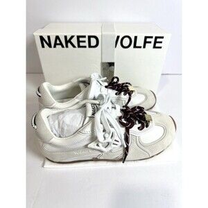 Naked Wolfe Adored Sneakers Women US9/39 White Leather Suede Designer Streetwear